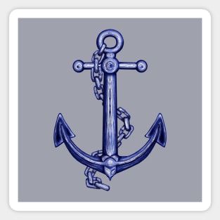 Blue and white Anchor Magnet